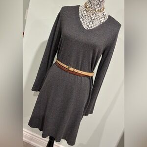 NWT Cashmere Cotton Blend Shift sweater dress heather gray Capsule Closet